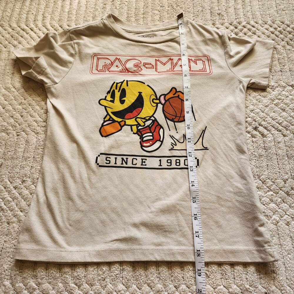 PAC-MAN Basketball Graphic Tee – Size S (6–7) – Retro Gamer Kids Shirt - Picture 12 of 16